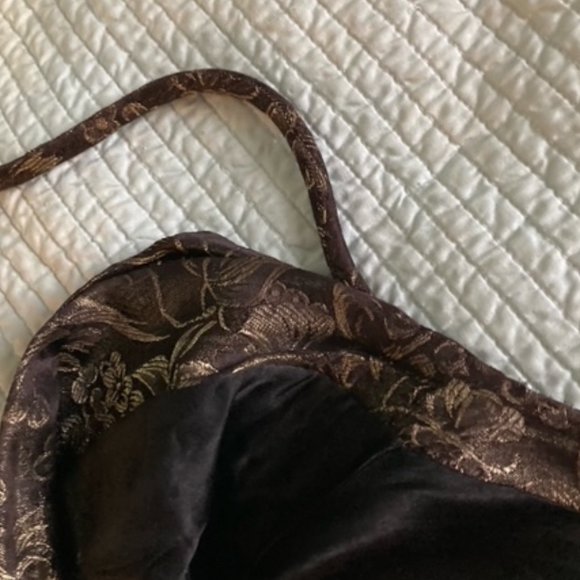 Vintage Brown and Gold Brocade Evening Coat - Picture 12 of 13